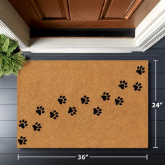 Barnyard Designs doormat on a porch entryway