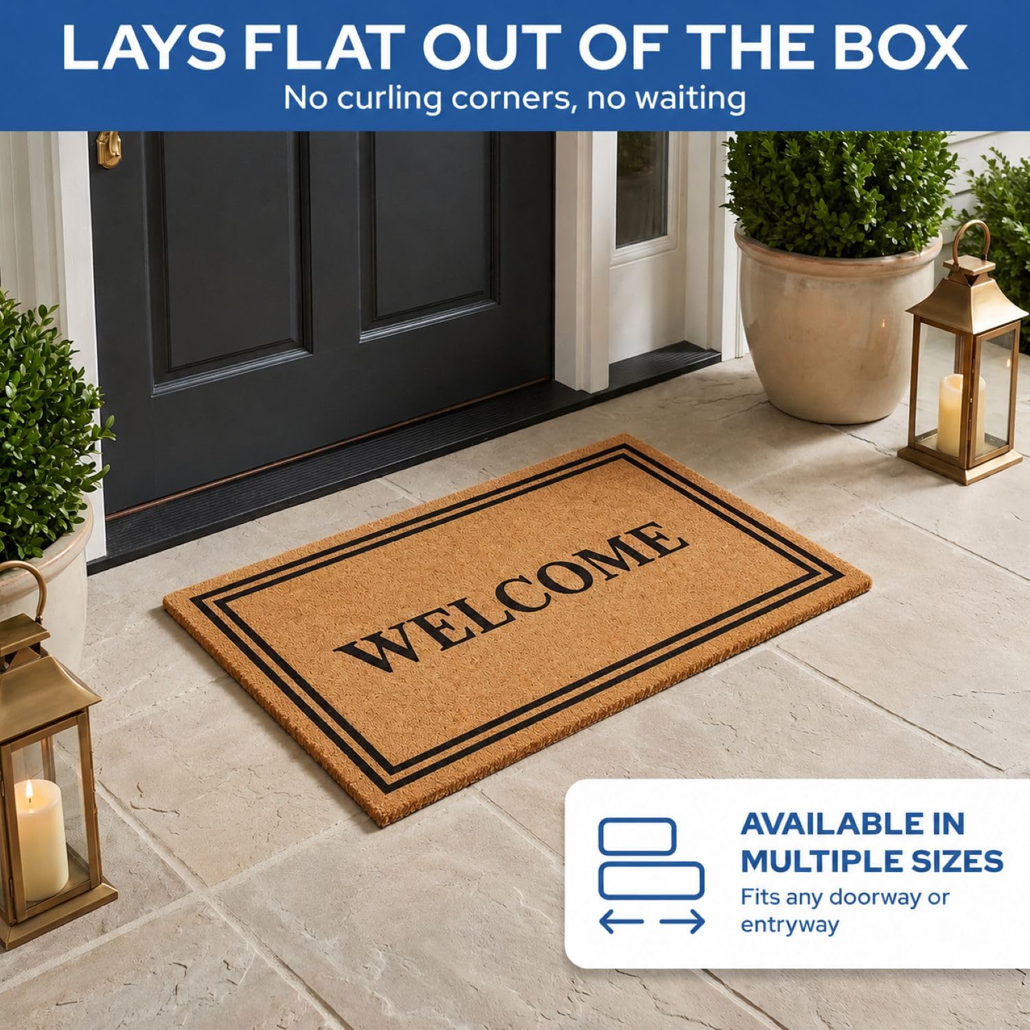 Barnyard Designs Doormat placed at a front door