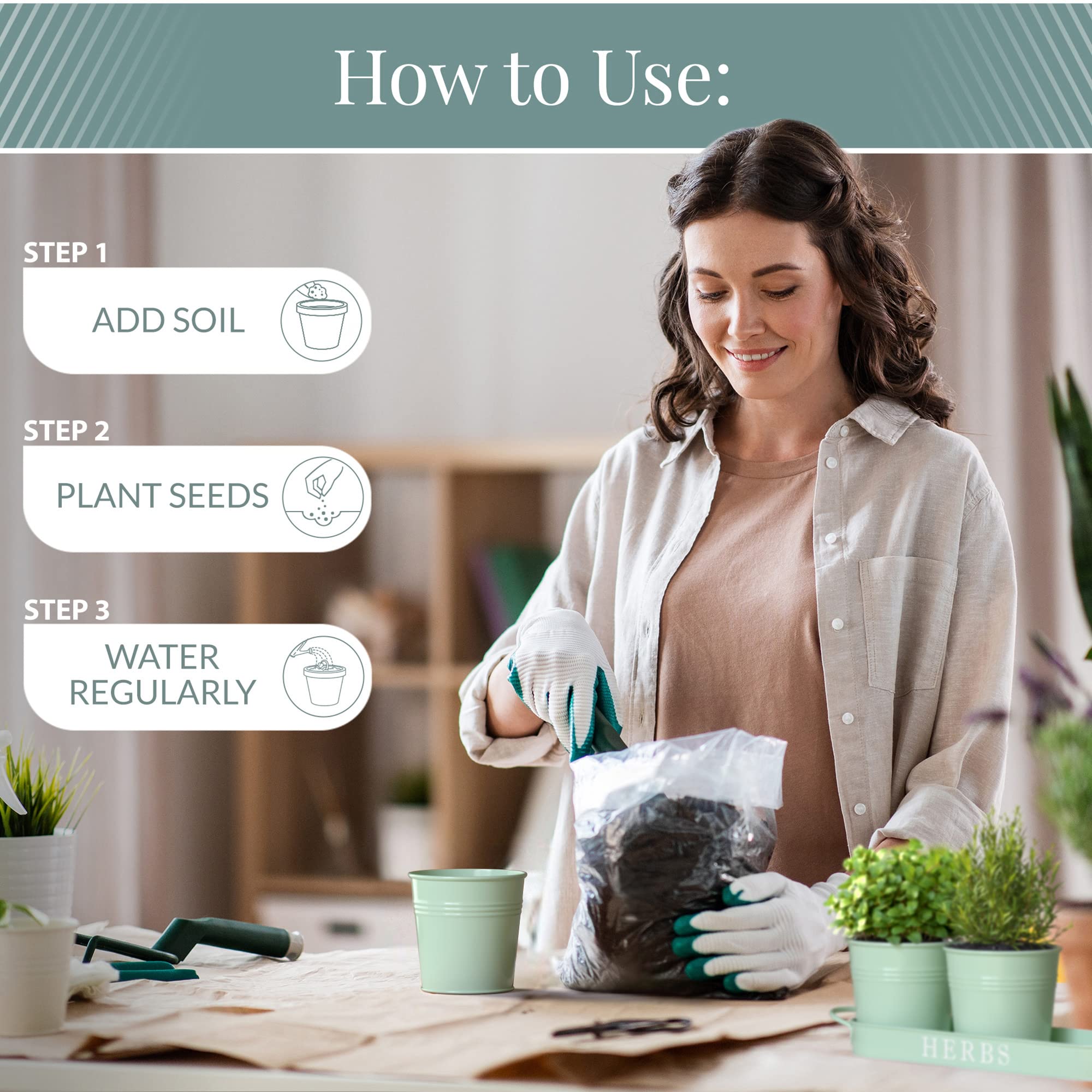 Barnyard Designs Herb Planter Set showcasing drainage feature