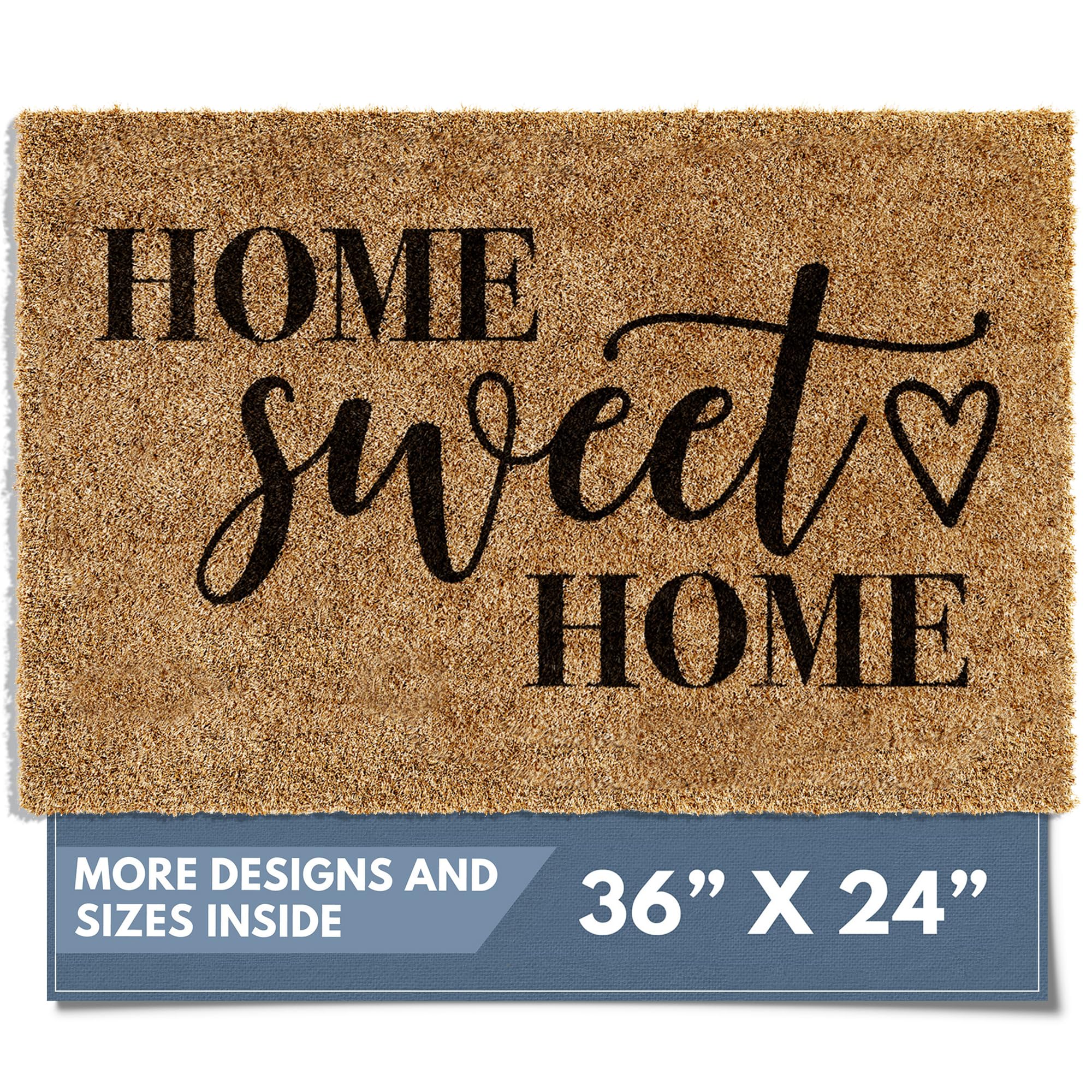 Barnyard Designs Home Sweet Home Doormat front view, 36x24 inches