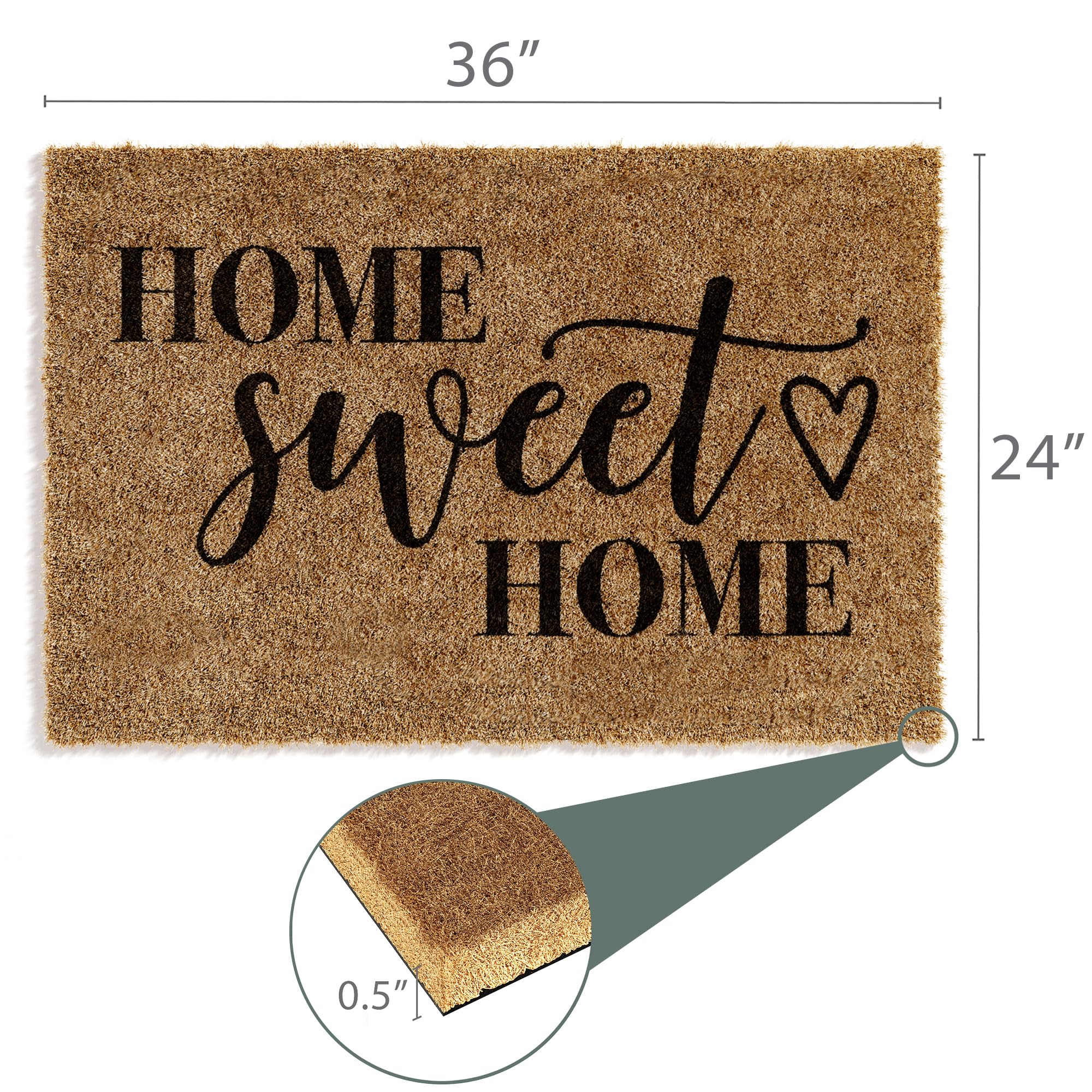 Barnyard Designs Home Sweet Home Doormat with people standing on it