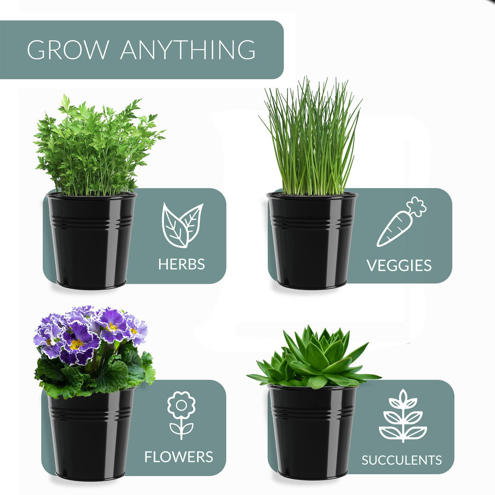 Barnyard Designs indoor herb planters on kitchen counter
