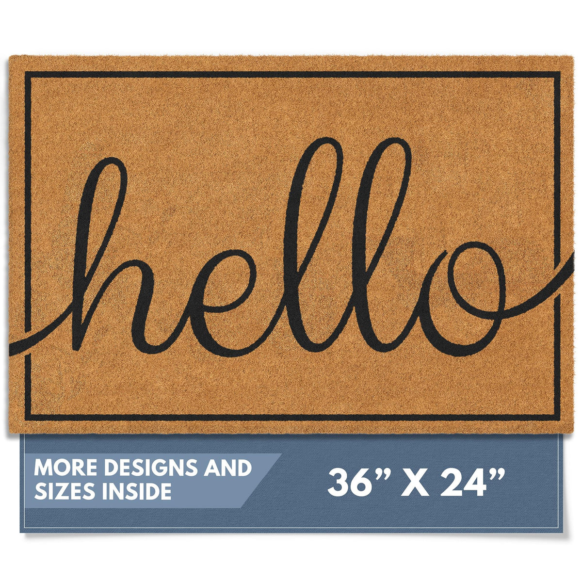 Barnyard Designs Natural Coco Coir Doormat 24x36 front view