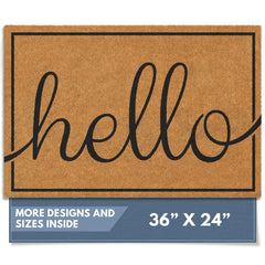 Barnyard Designs Natural Coco Coir Doormat 24x36 front view