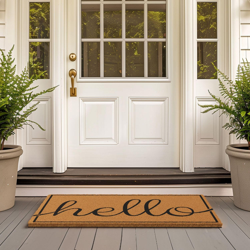 Barnyard Designs Natural Coco Coir Doormat 24x36 side view