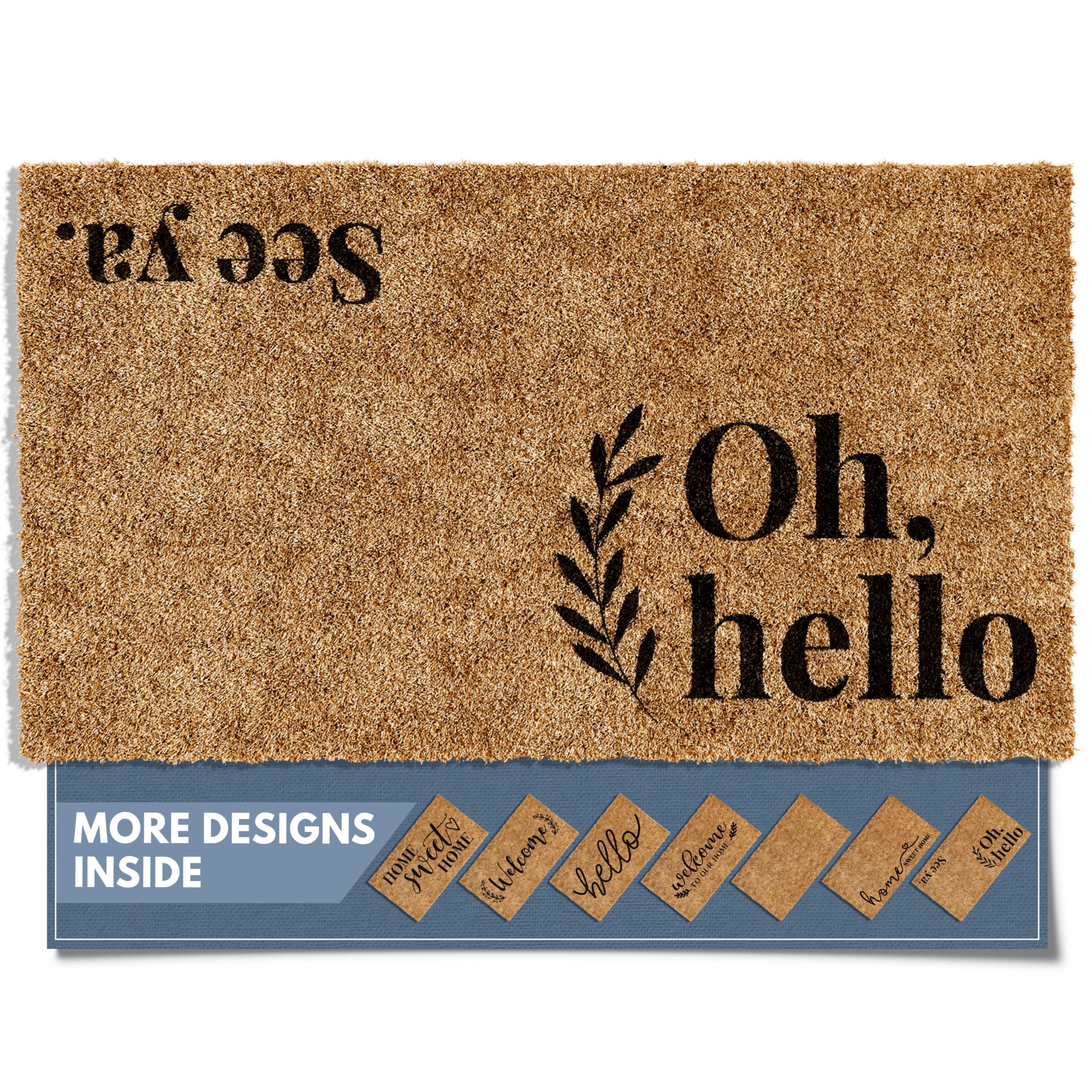 Barnyard Designs Oh Hello Doormat front view