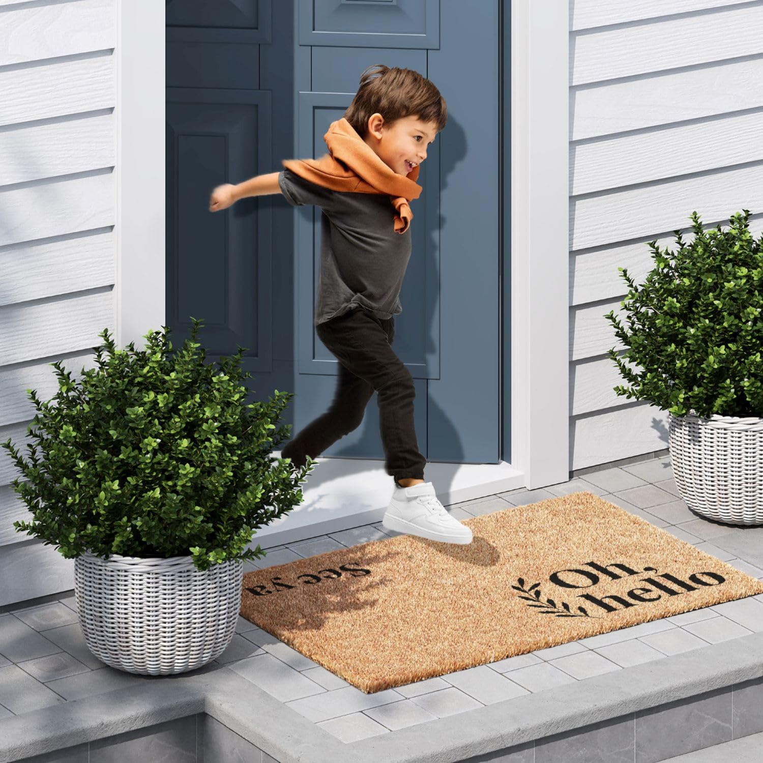 Barnyard Designs Oh Hello Doormat packaging details