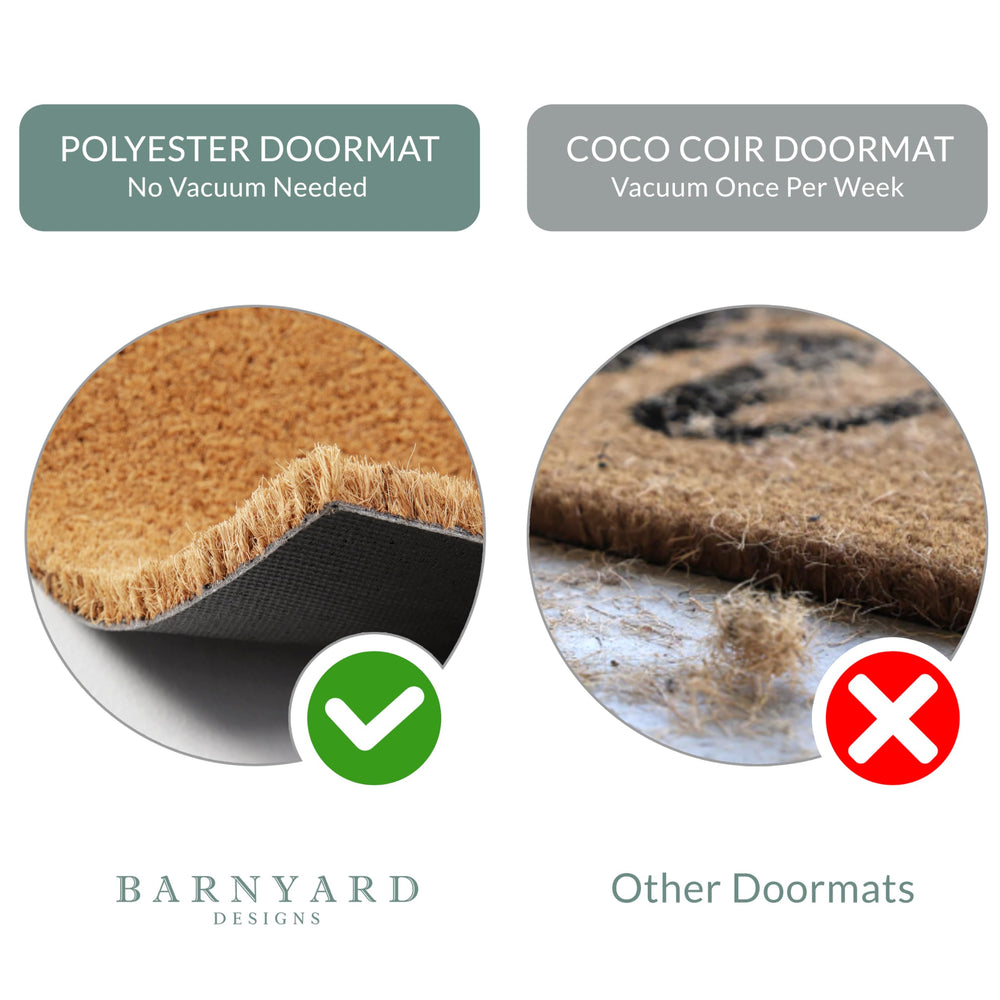 Barnyard Designs Oh Hello Doormat showing non-slip backing