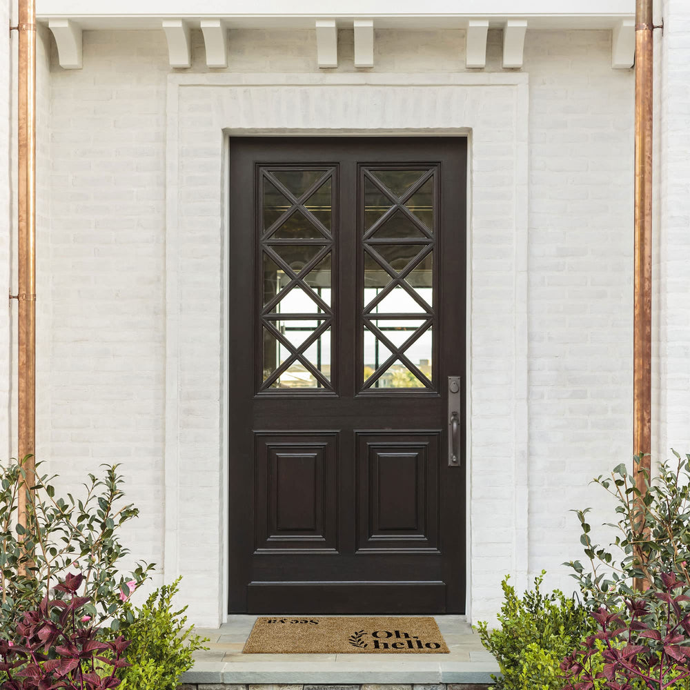 Barnyard Designs Oh Hello Doormat with bold lettering