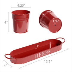 Barnyard Designs planters with herbs and flowers