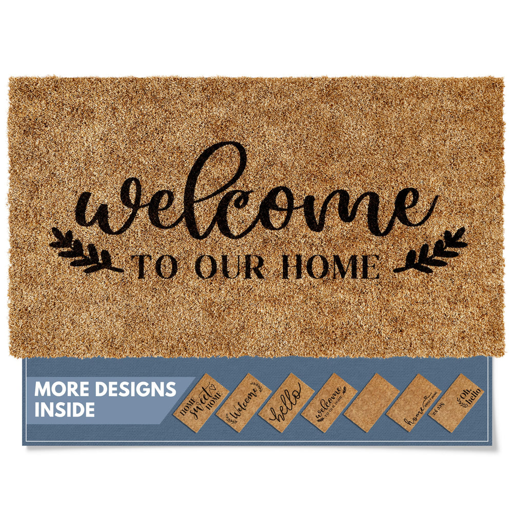Barnyard Designs Welcome Mat front view with bold lettering