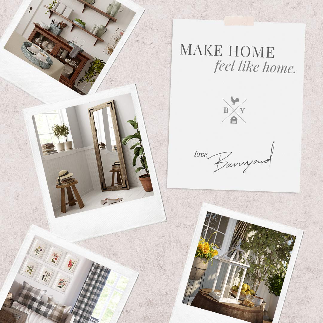 Barnyard Designs Welcome Mat on a wooden porch