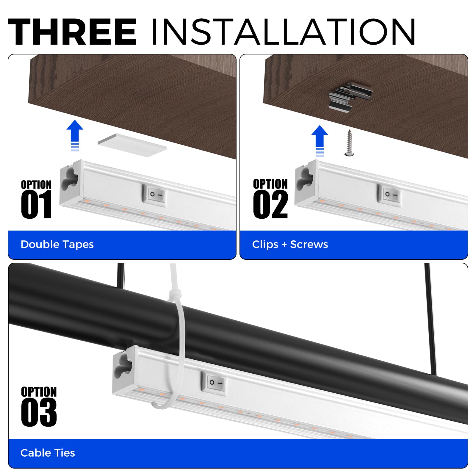 Barrina 2ft Grow Lights showing installation with cable ties