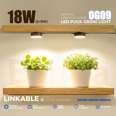 Barrina Grow Light 18W installed in a small indoor garden