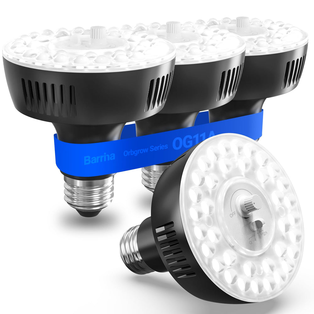 Barrina Grow Light Bulb front view, 5000K black cover
