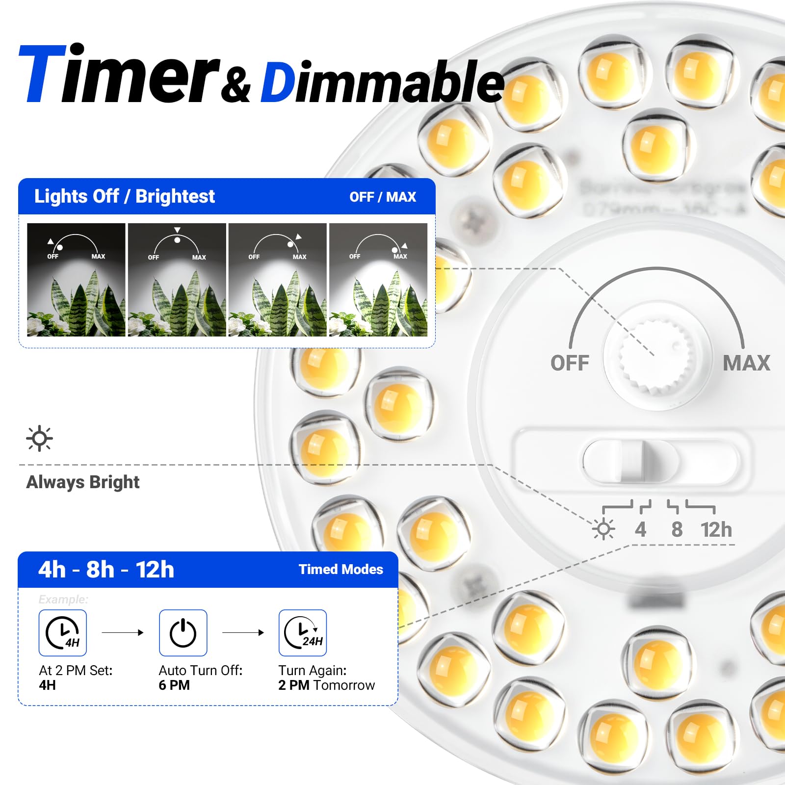 Barrina Grow Light Bulb in a tabletop garden setup