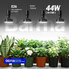 Barrina Grow Light Bulb in an indoor plant setup