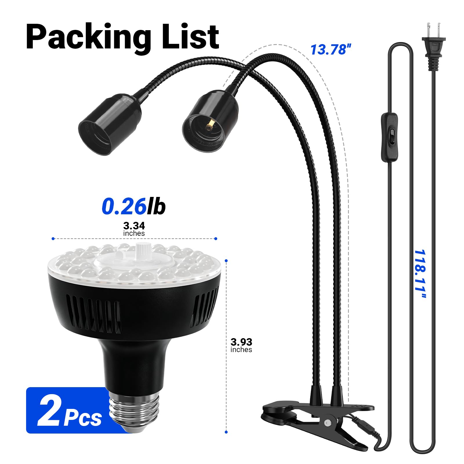 Barrina grow light bulb showing 4000K daylight colour