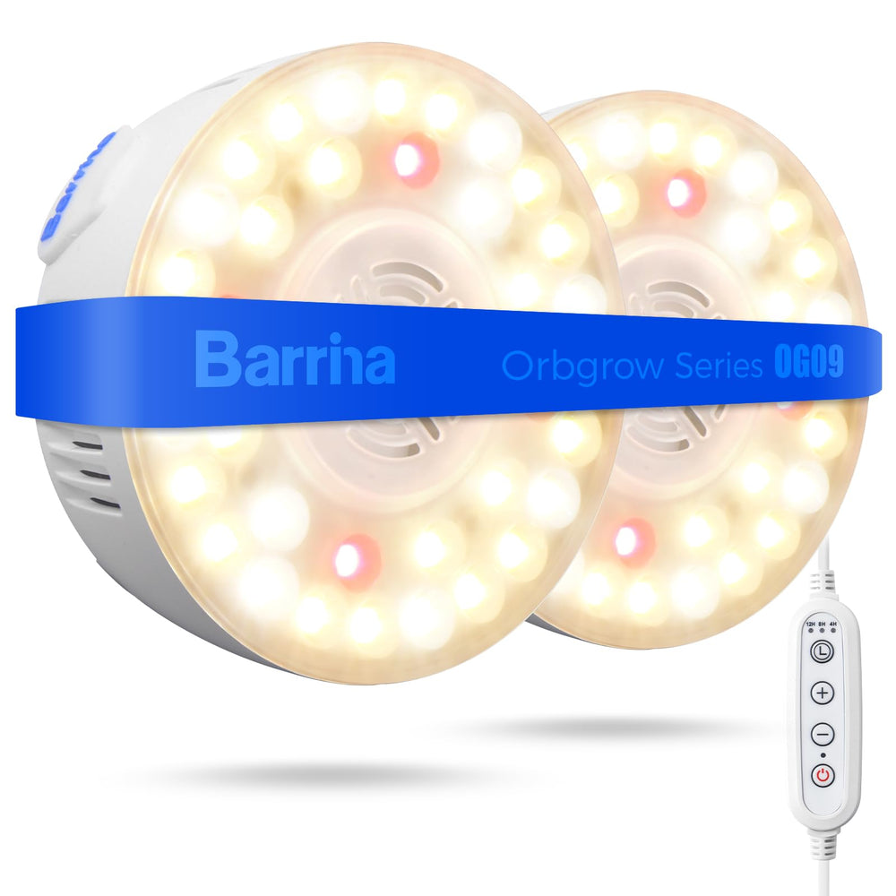 Barrina OG09 Puck Grow Light front view with white cover