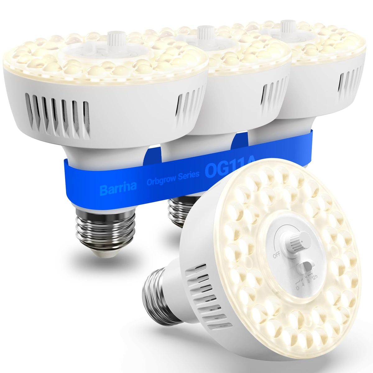 Barrina OG11A grow light bulb front view with E26 base
