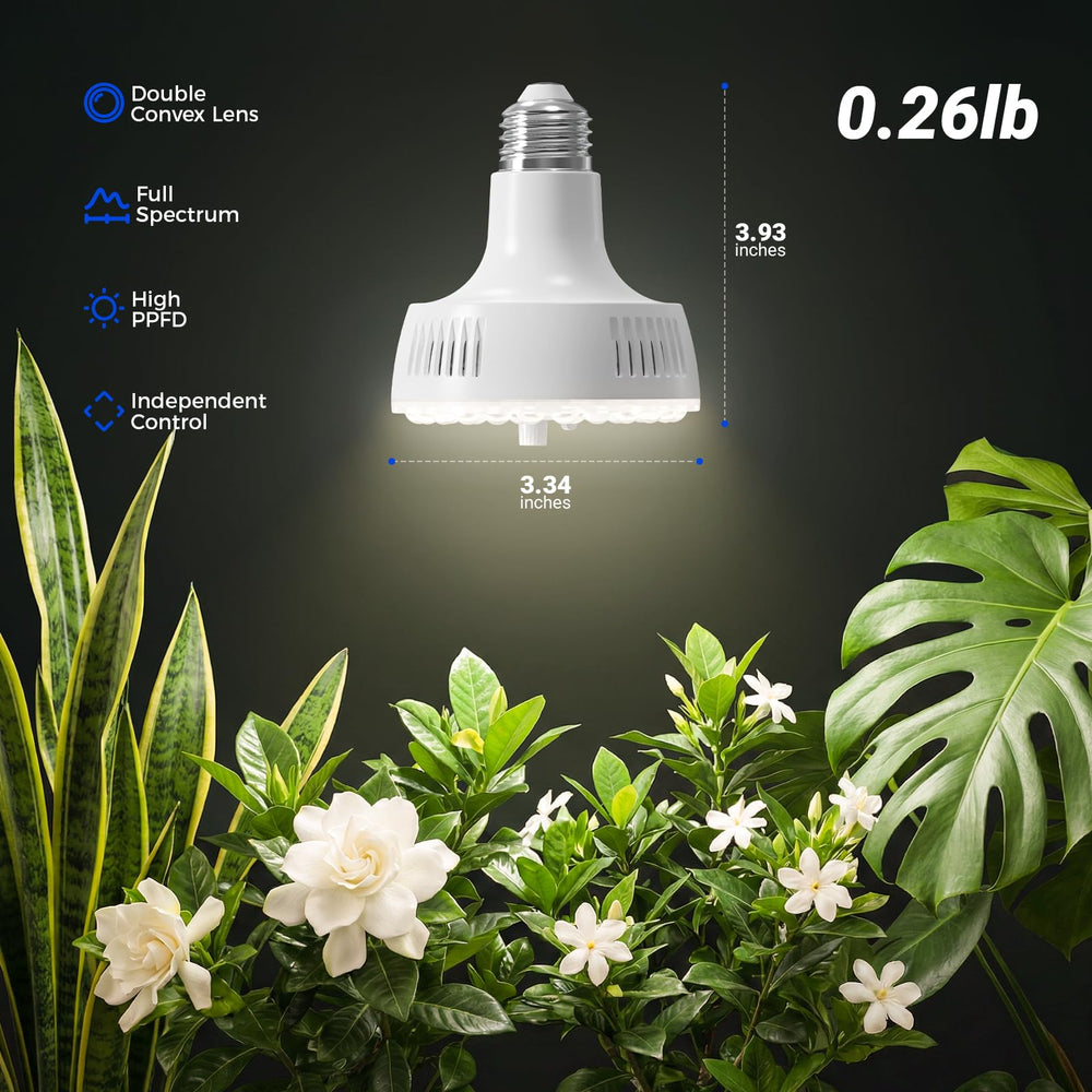 Barrina OG11A grow light bulbs showing full spectrum light