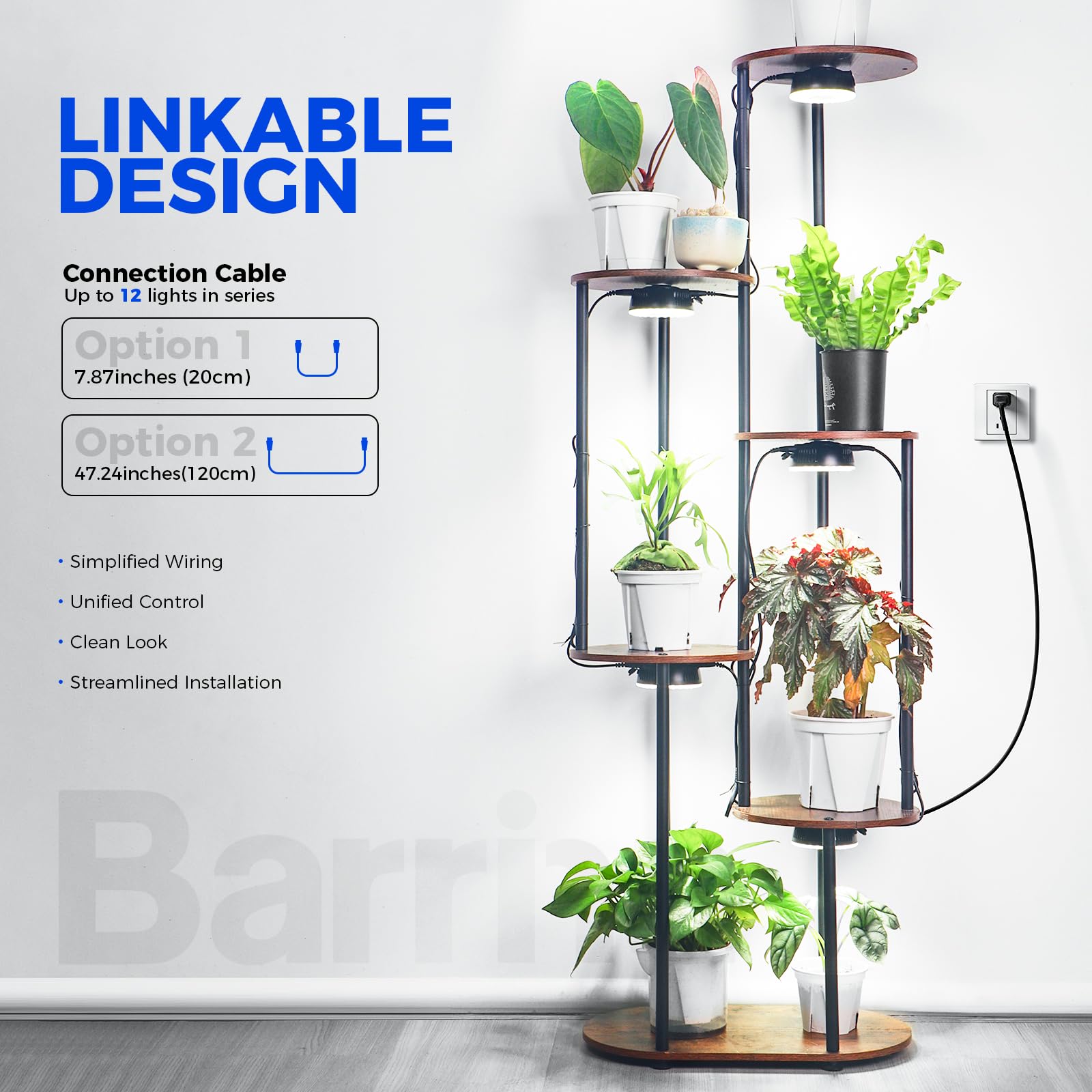 Barrina Puck Grow Light 18W showing installation with magnetic mount