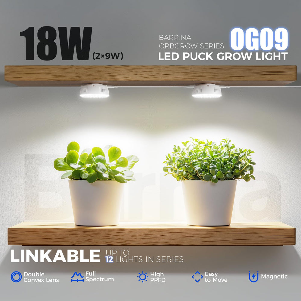 Barrina Puck Grow Light installation with magnetic mounts