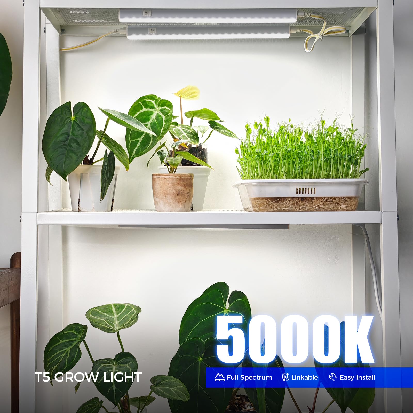 Barrina T5 Grow Lights 1FT white model with installation clips