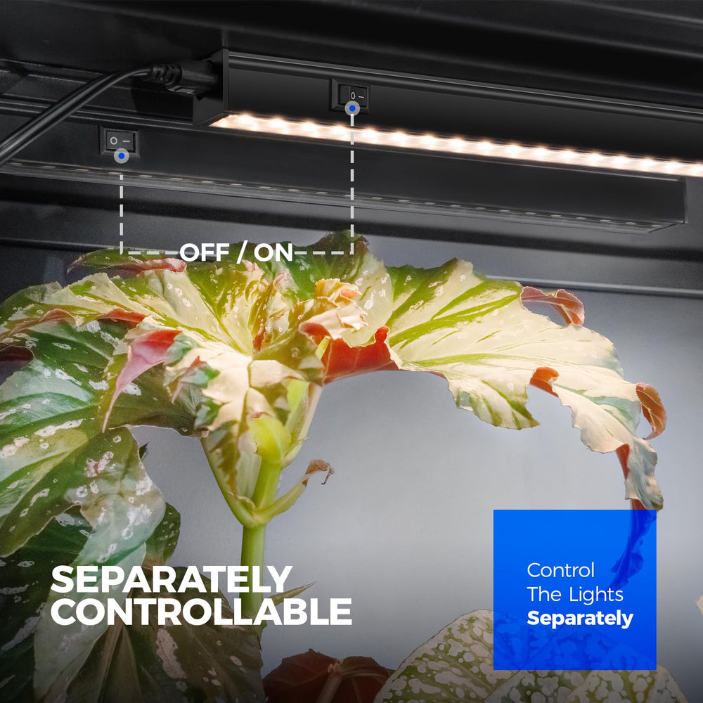 Barrina T5 Grow Lights linked together in a series
