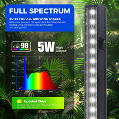 Barrina T5 LED Grow Light 1FT with magnetic bar and double-sided tape