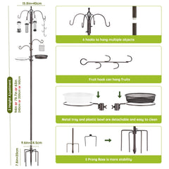 Base of MIXXIDEA bird feeder station with five prongs