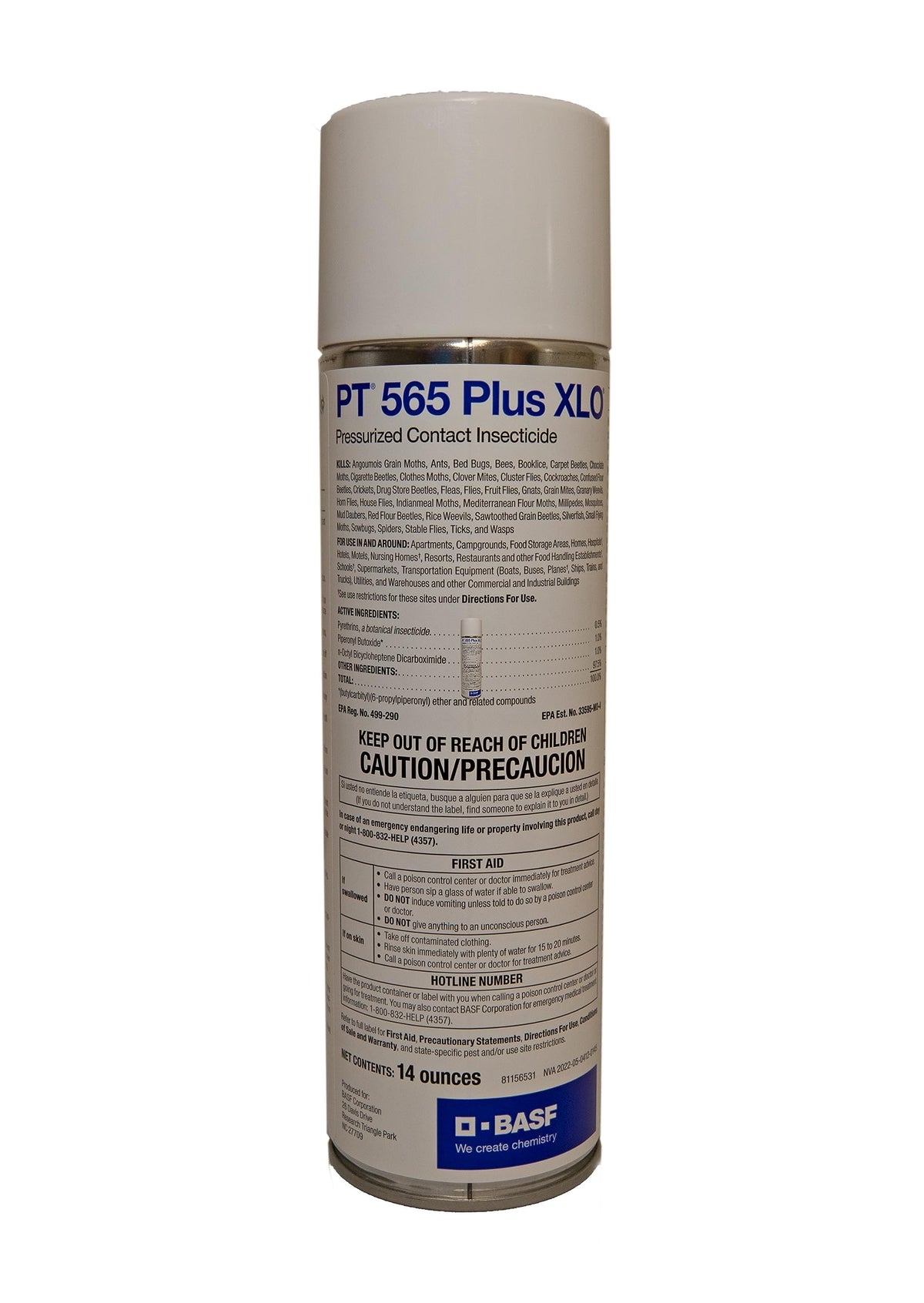 BASF PT 565 Plus XLO Insecticide 14oz aerosol can front view