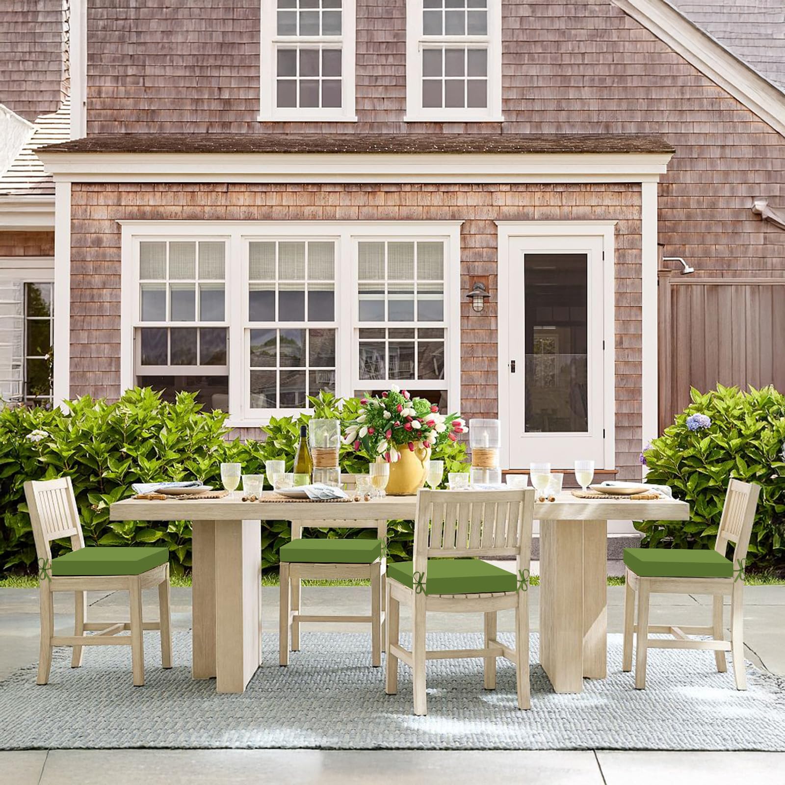 Basic Beyond chair cushions with visible quality fabric