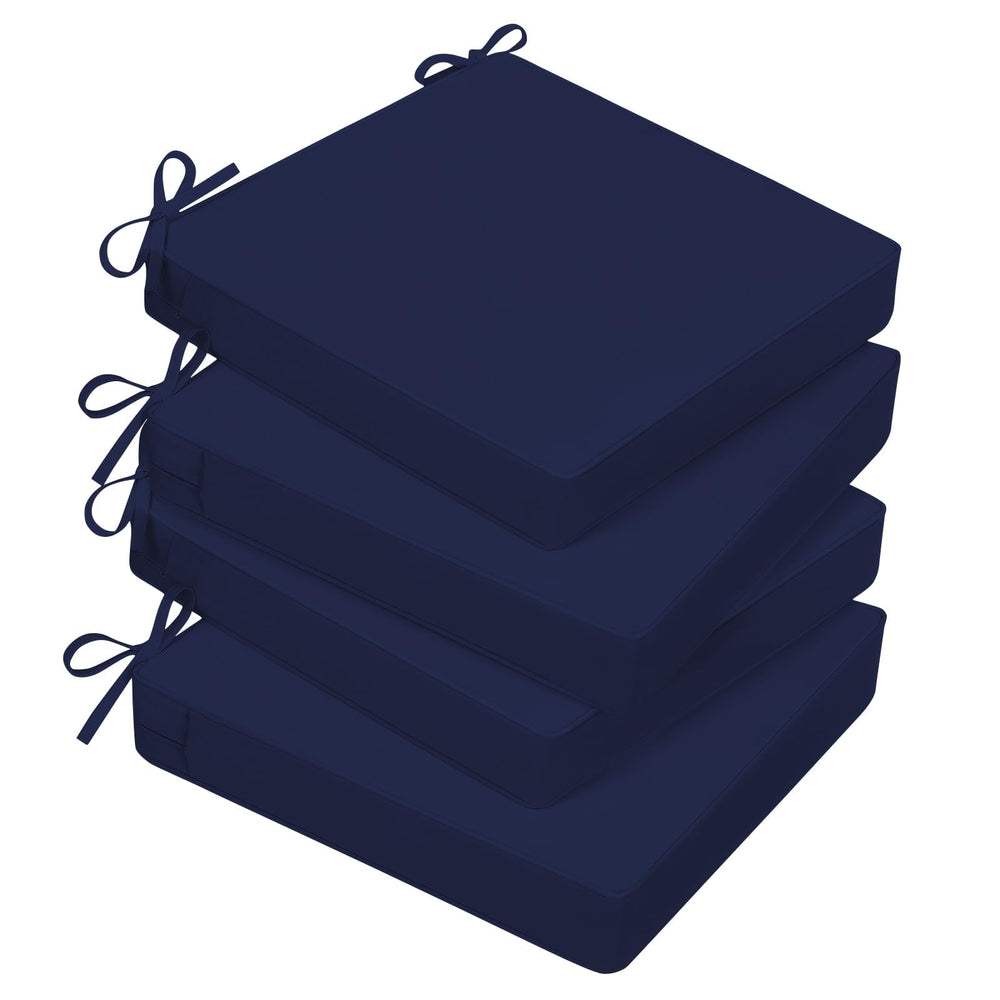 Basic Beyond Outdoor Chair Cushion Set of 4 in navy blue, front view