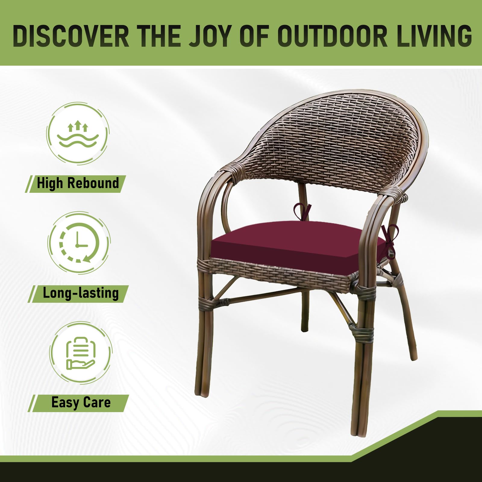 Basic Beyond Outdoor Chair Cushion showing water-resistant fabric
