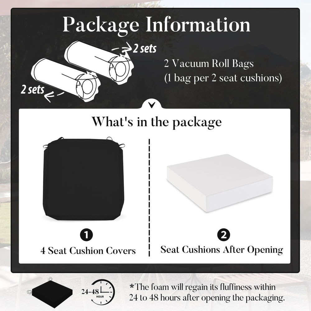 Basic Beyond Outdoor Chair Cushions dimensions displayed