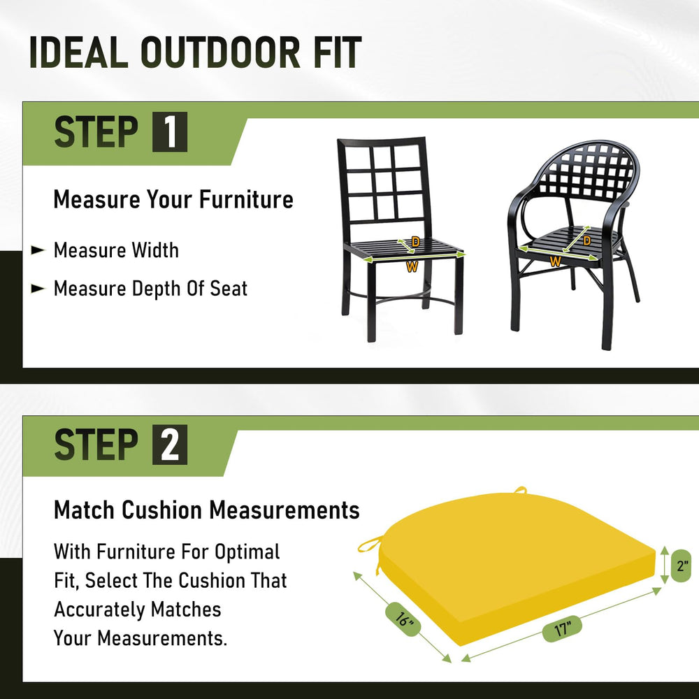Basic Beyond Outdoor Chair Cushions displayed in garden setting