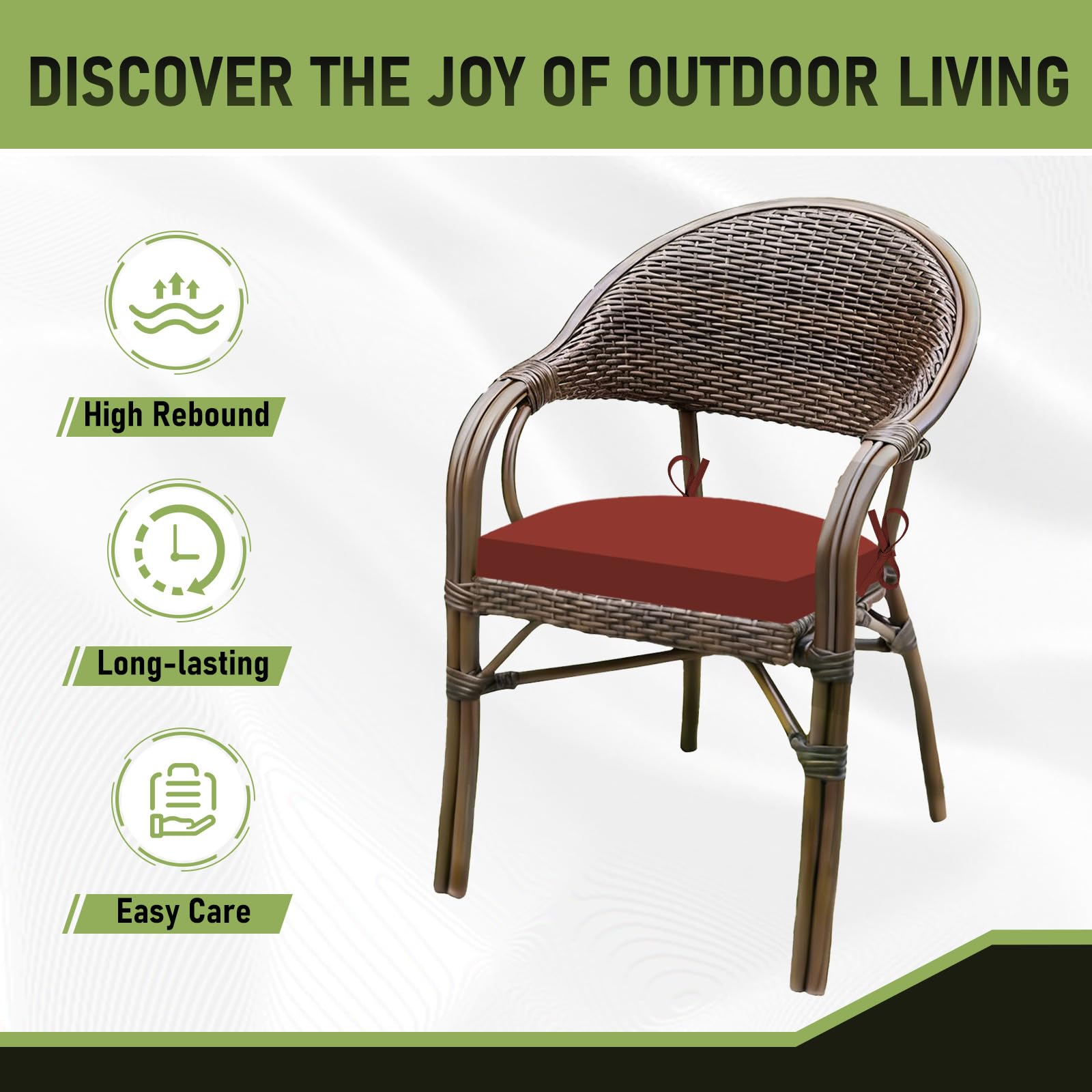 Basic Beyond Outdoor Chair Cushions in a garden setting