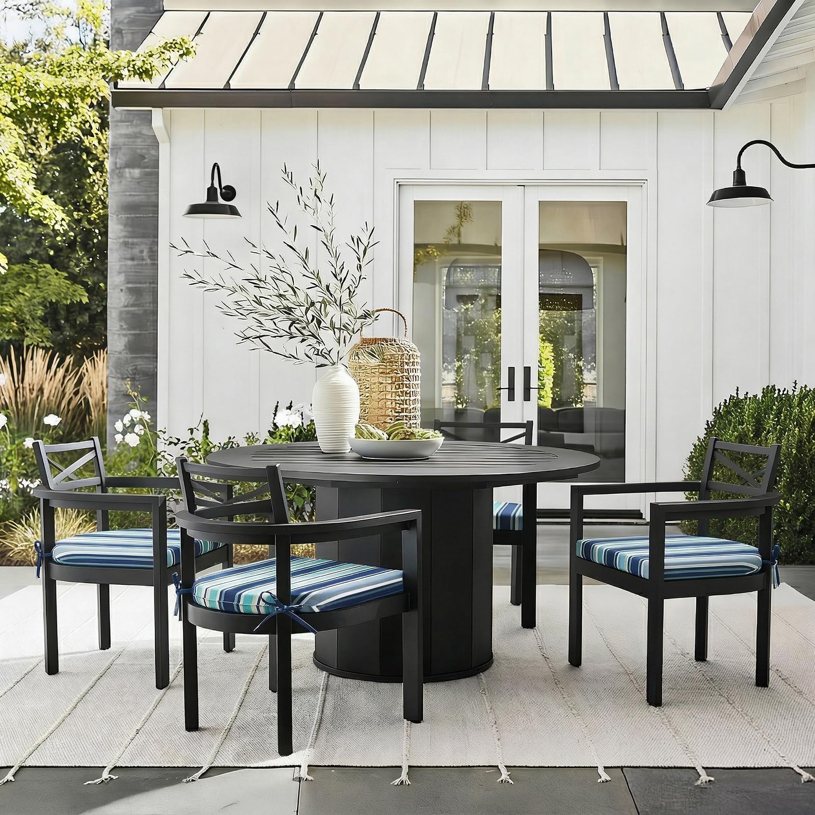 Basic Beyond Outdoor Chair Cushions in a relaxing garden setting