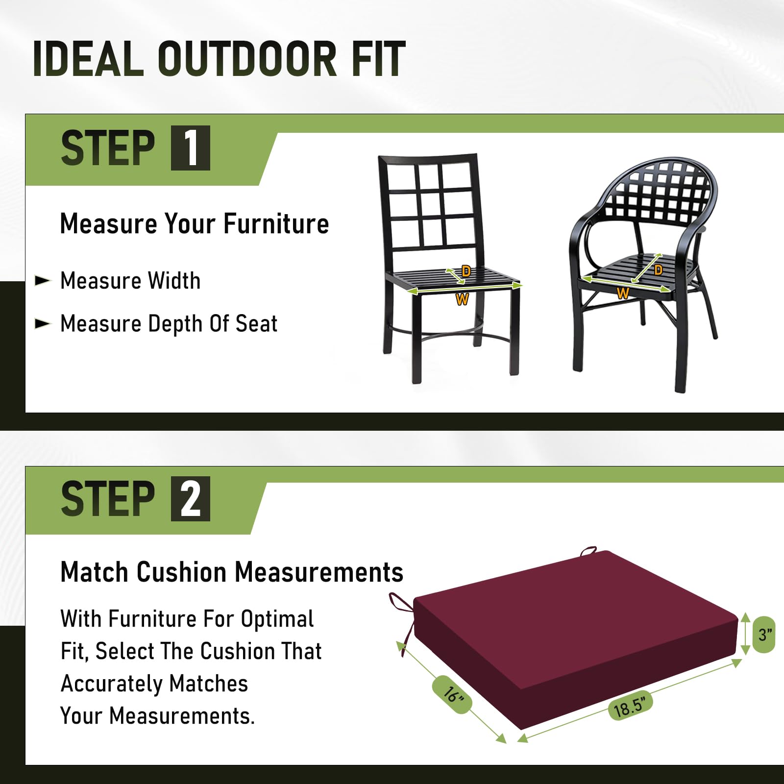 Basic Beyond Outdoor Chair Cushions in packaging