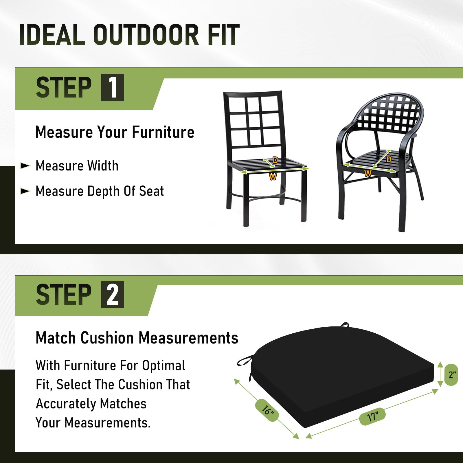 Basic Beyond outdoor chair cushions pack size of 4