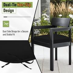 Basic Beyond outdoor chair cushions placed on patio chairs