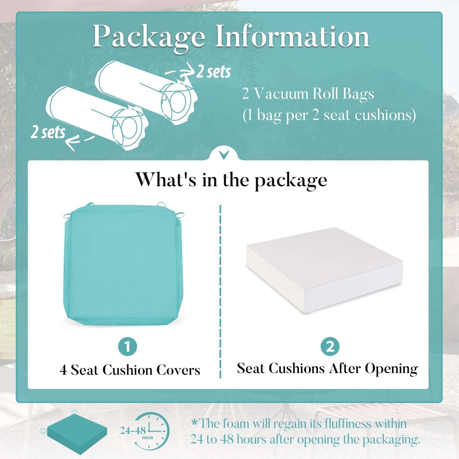 Basic Beyond Outdoor Chair Cushions round corner