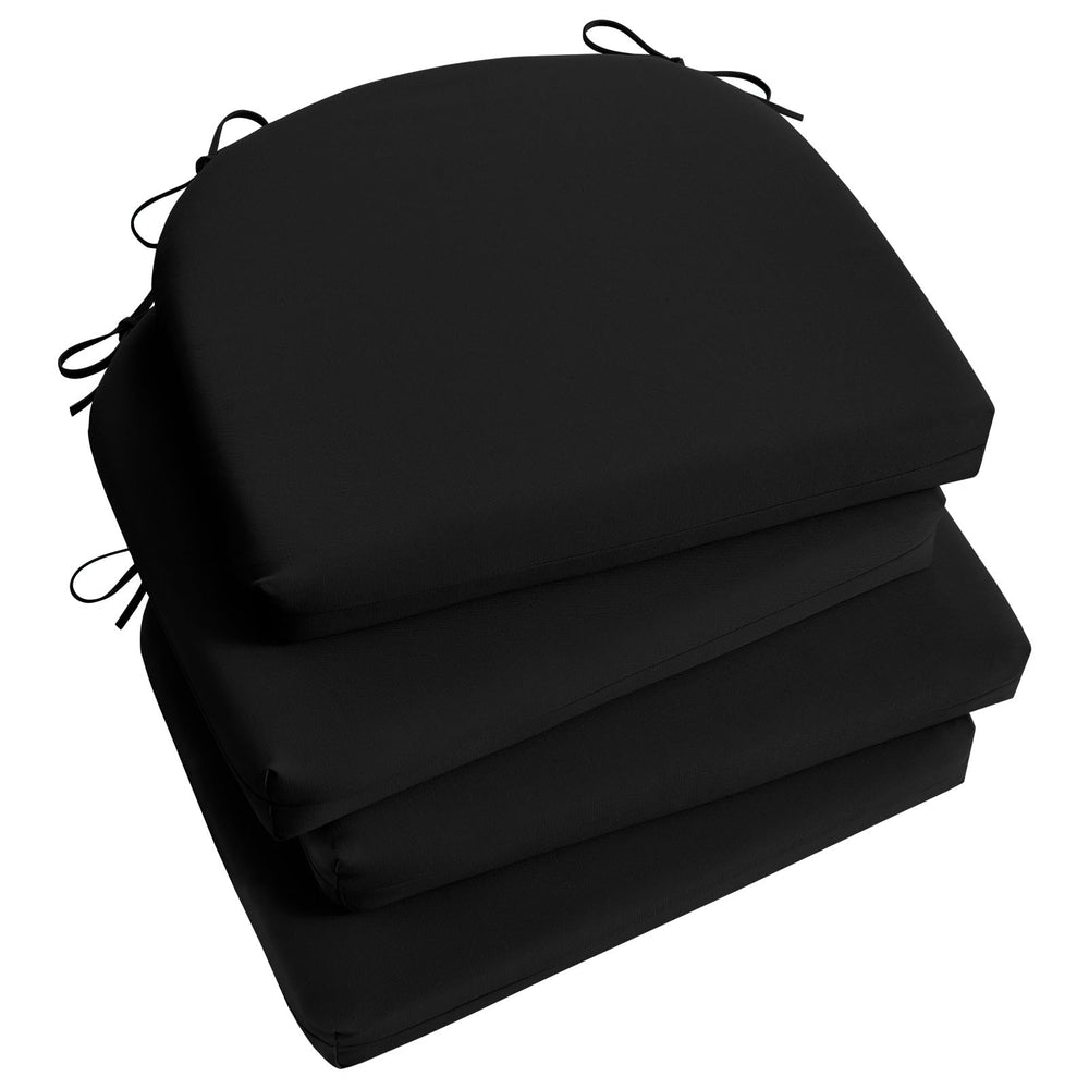 Basic Beyond outdoor chair cushions set of 4, black, front view