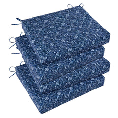 Basic Beyond Outdoor Chair Cushions Set of 4 in Blue Circles, front view
