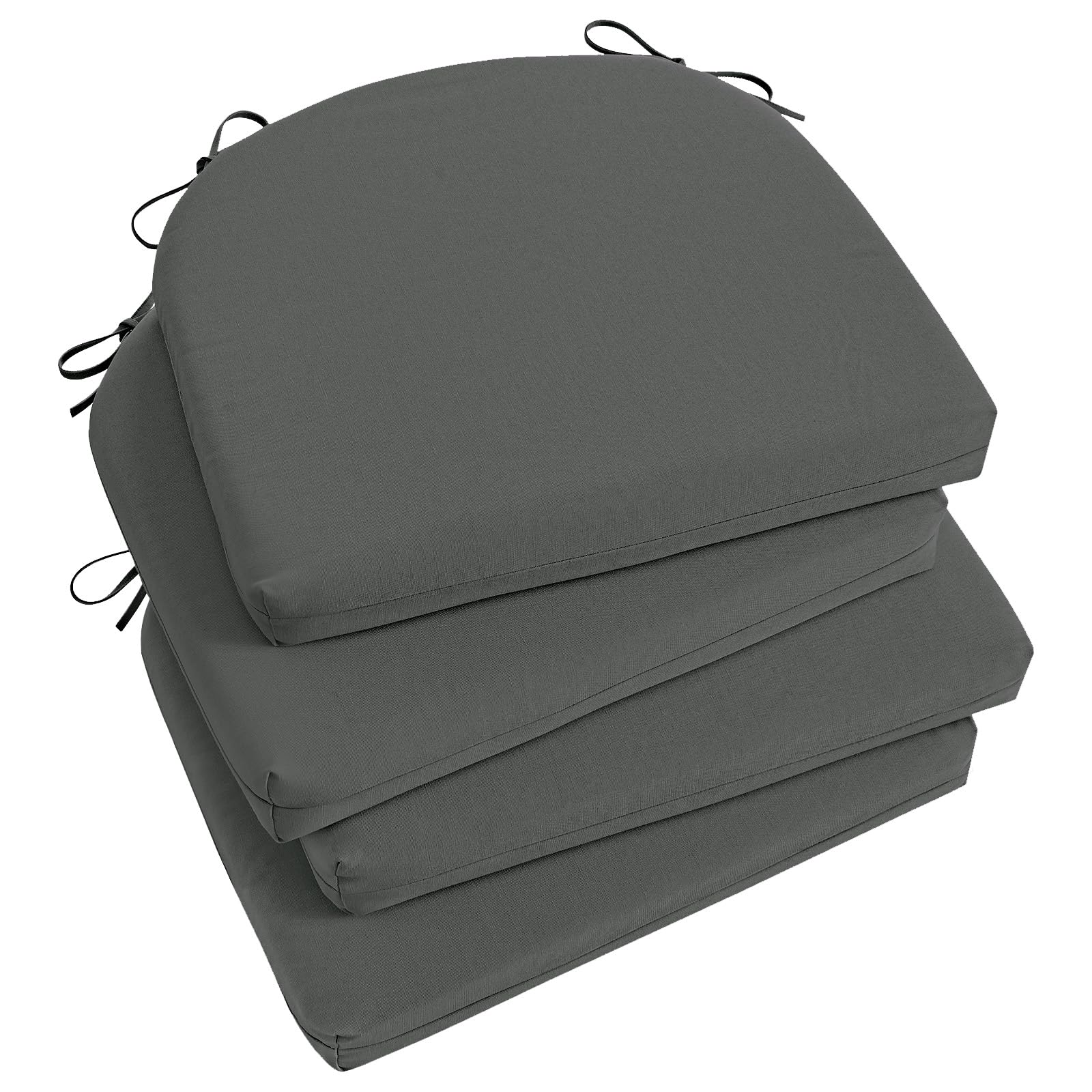 Basic Beyond Outdoor Chair Cushions Set of 4 in Charcoal Grey, front view