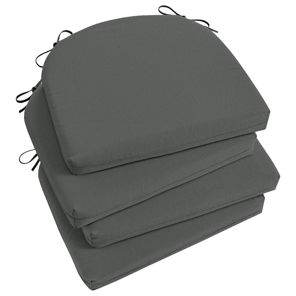 Basic Beyond Outdoor Chair Cushions Set of 4 in Charcoal Grey, front view