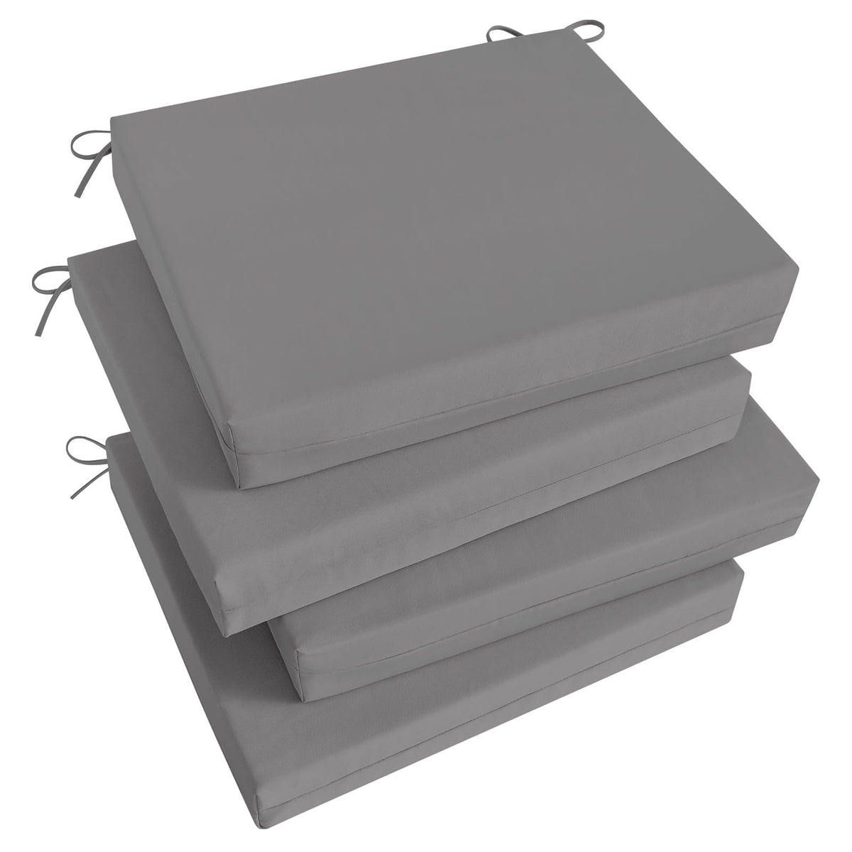 Basic Beyond Outdoor Chair Cushions Set of 4 in light grey, front view