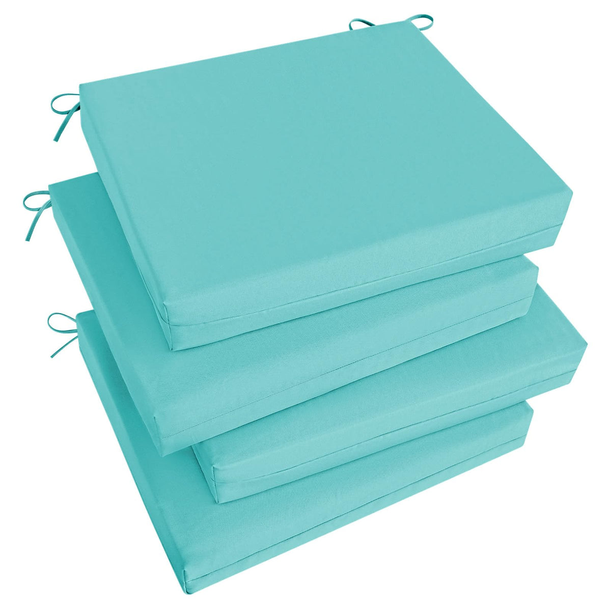Basic Beyond Outdoor Chair Cushions Set of 4 in teal, front view