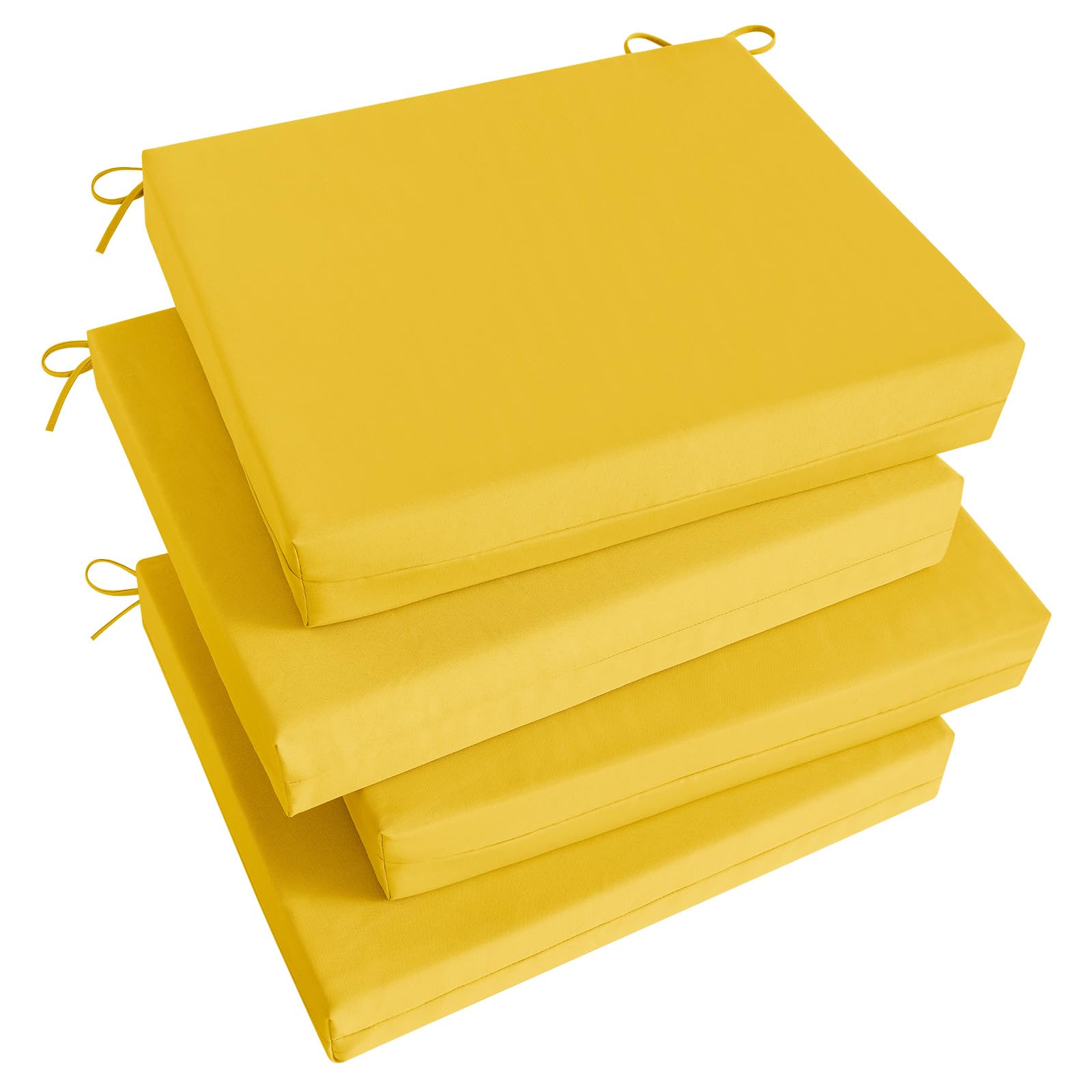 Basic Beyond Outdoor Chair Cushions set of 4 in yellow, front view